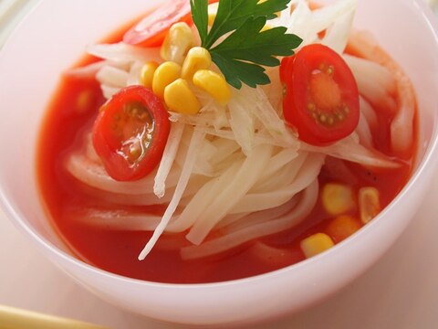 冷製トマトスープうどん